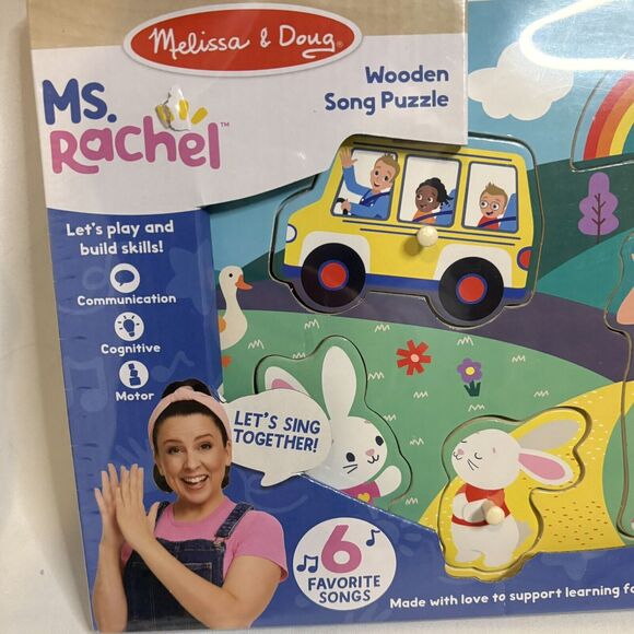 Melissa & Doug MS. RACHEL Wooden Song Puzzle Babies & Toddlers Toy NEW - Picture 2 of 7